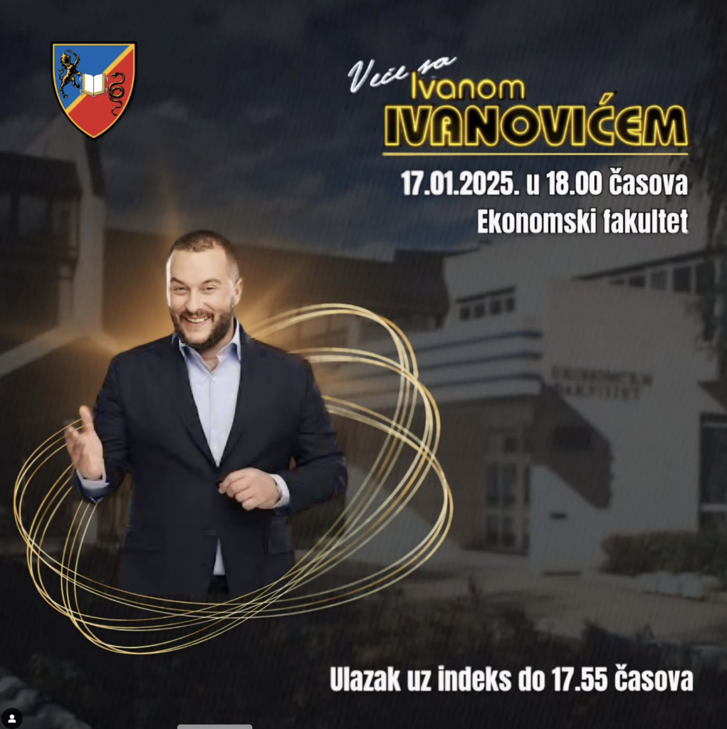 ,,Veče sa Ivanom Ivanovićem“ za studente svih fakulteta u Kragujevcu Screenshot 2025 01 14 At 13.55.39
