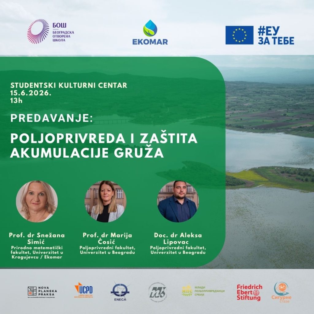 Predavanje o korišćenju vode u poljoprivredi i zaštiti akumulacije Gruža Najava predavanje